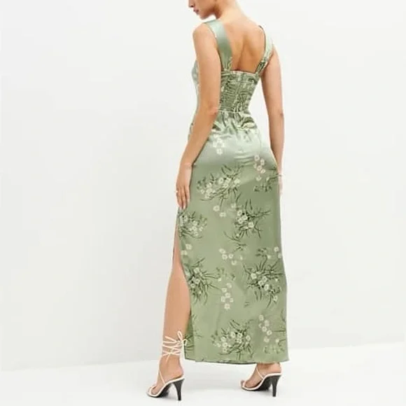 reformation earl silk dress in bonita | 100% silk maxi dress | size 10 - Picture 4 of 8